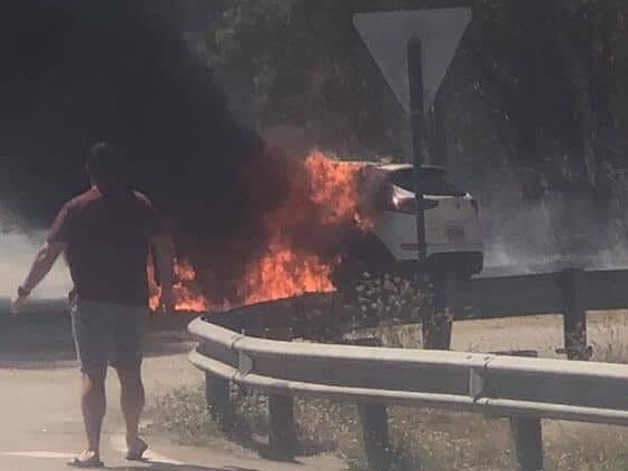 Car fire at Thuringowa Dr. Photo: Facebook