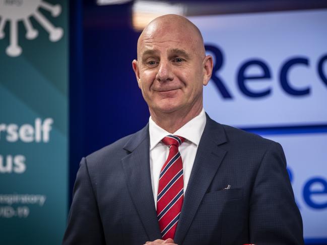 Premier Peter Gutwein speaks at a coronavirus press conference on the 19th August 2020. Picture: LUKE BOWDEN