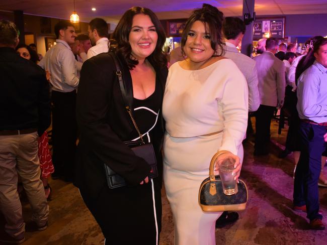 Elise and Jahla Noda having a great night at the Cowwarr Saints Football &amp; Netball Club Golden Gala Ball 2024. Picture: Jack Colantuono