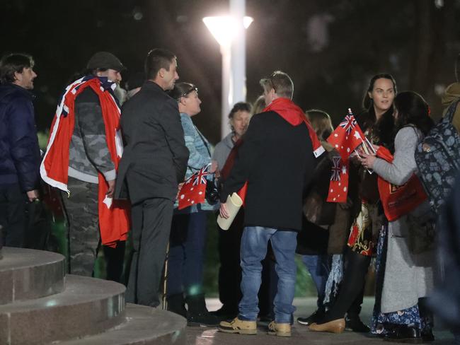 Protesters gathered at 6am and 11am at the War Memorial on Friday. Pic: John Grainger