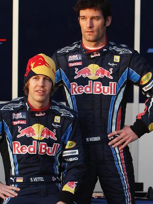 Red Bull Racing driver Mark Webber (R) had a rivalry with team mate Sebastian Vettel (L).  Picture:  Getty