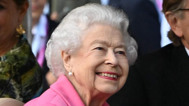 The Queen is given a tour of the Chelsea Flower Show in London on Monday. Picture: AFP