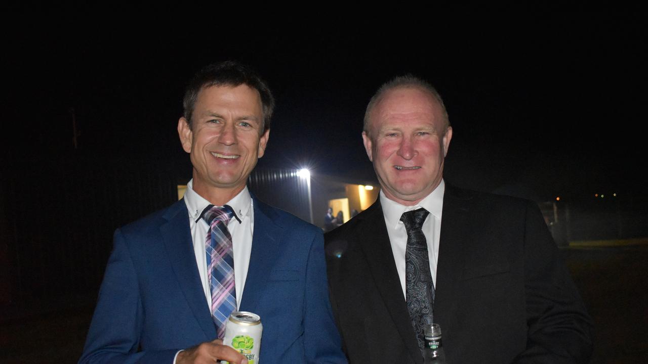 Evan Parker of Burdekin and Glen Mansfield of Preston at the 2021 Proserpine Show Ball. Picture: Kirra Grimes.