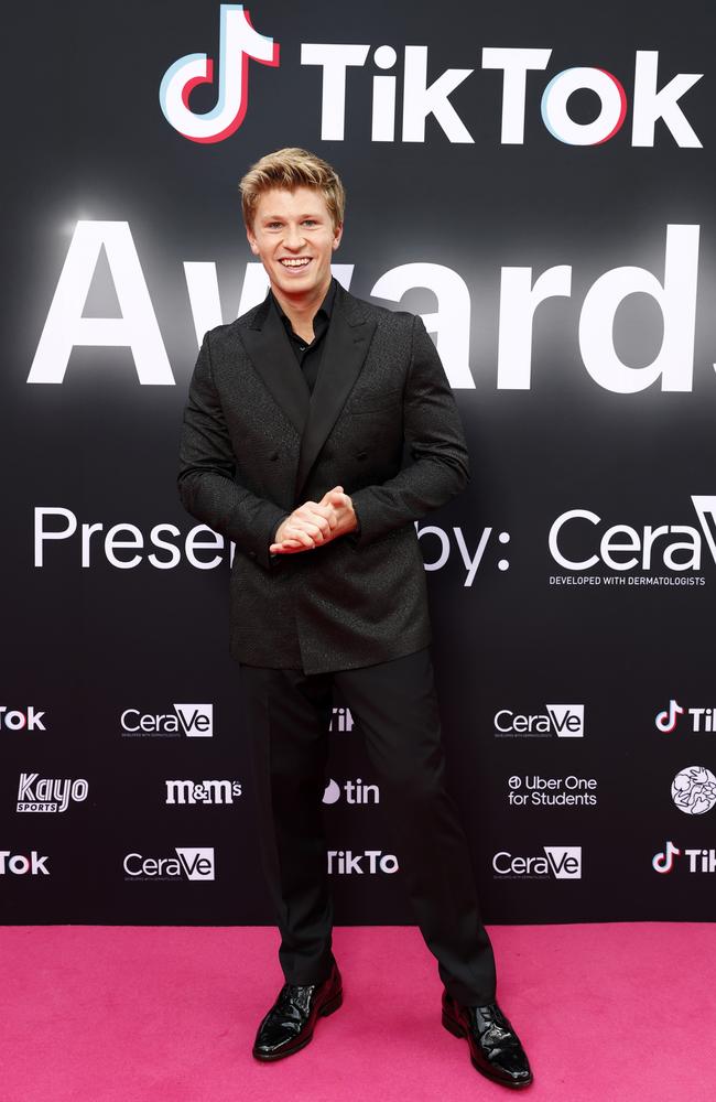 Robert Irwin on the red carpet for the TikTok Awards held at the Hordern Pavilion. Picture: Jonathan Ng/Daily Telegraph