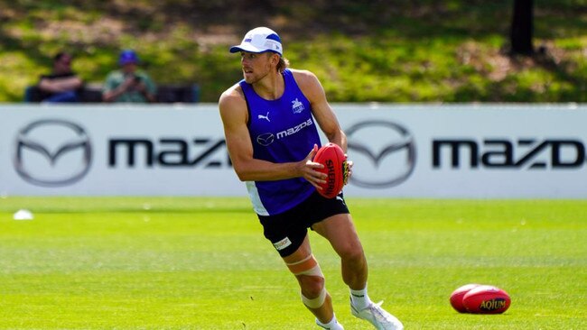 Hugh Greenwood has taken Wayne Carey’s No. 18.