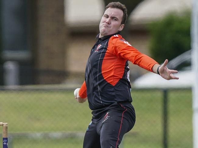 Cricket Southern Bayside: Parkdale v Bonbeach. Bonbeach bowler Bryce O'Connor. Picture: Valeriu. Campan