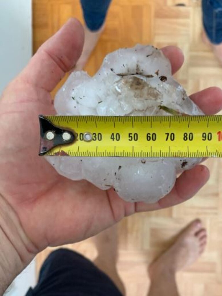 Monster hail has fallen at Wolvi, near Gympie. Picture: Shar Stolberg