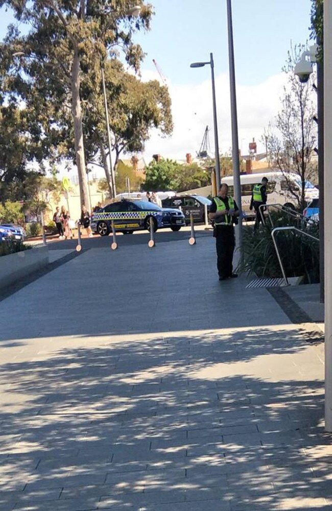 Cops at Monash University after the high-speed police chase. Picture: Cillian Jansen/Facebook