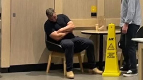 Anthony Seibold having a snooze at Maccas.