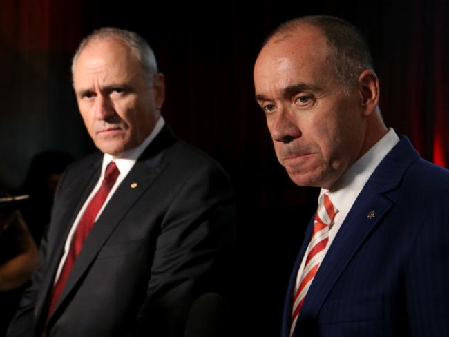 Time’s up for Ken Henry and Andrew Thorburn. Picture: David Geraghty/The Australian