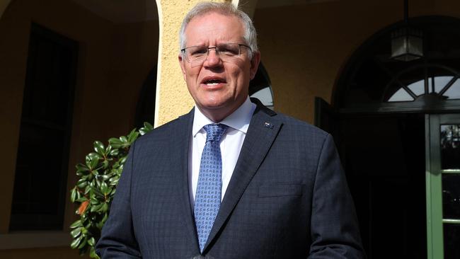 Prime Minister Scott Morrison departs the Lodge in Canberra, after being in quarantine after his trip to the US. Picture: Gary Ramage / NCA NewsWire