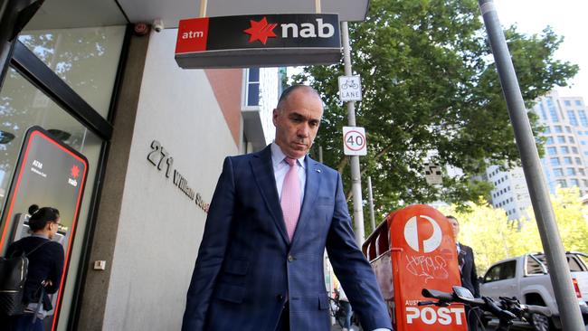 NAB CEO Andrew Thorburn leaves the banking royal commission hearings in Melbourne last month. David Geraghty/The Australian