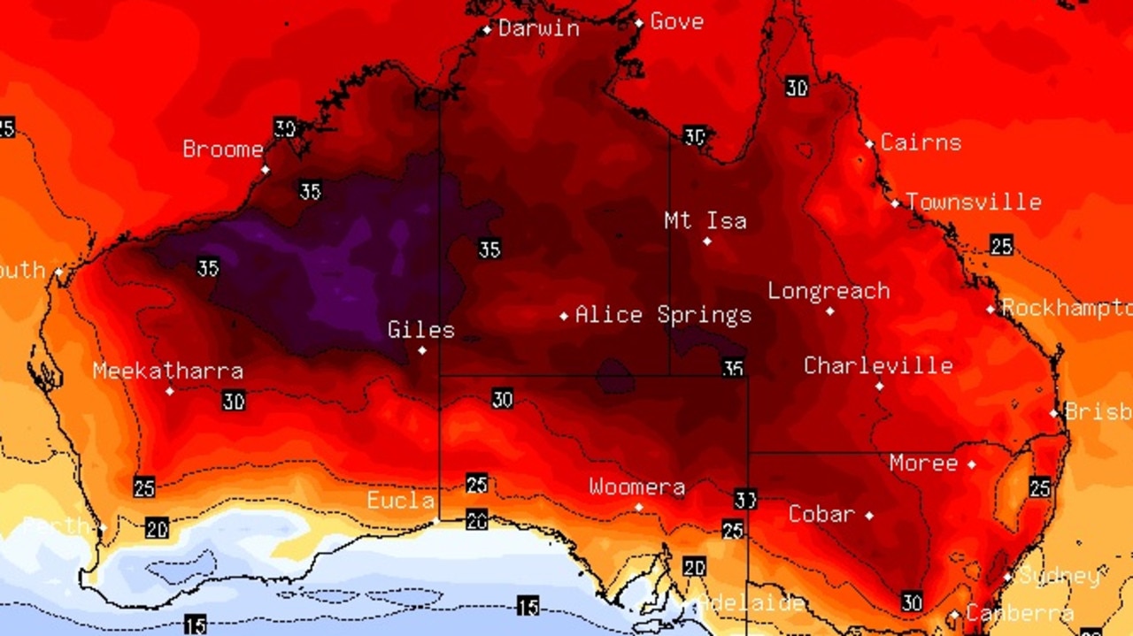 Weather Heatwave forecast to move from northwest Australia into