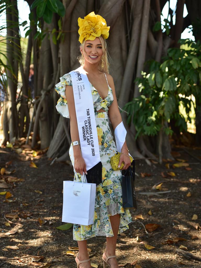 Townsville Cup Fashions of the field winner of best dressed, Tayla Waters. Picture: Evan Morgan