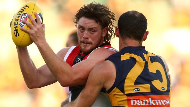 Jack Steven suffered a punctured lung against West Coast. Picture: Getty