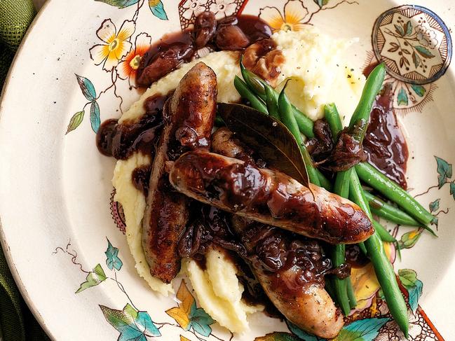 Sausages with eschalot gravy. Picture: Supplied