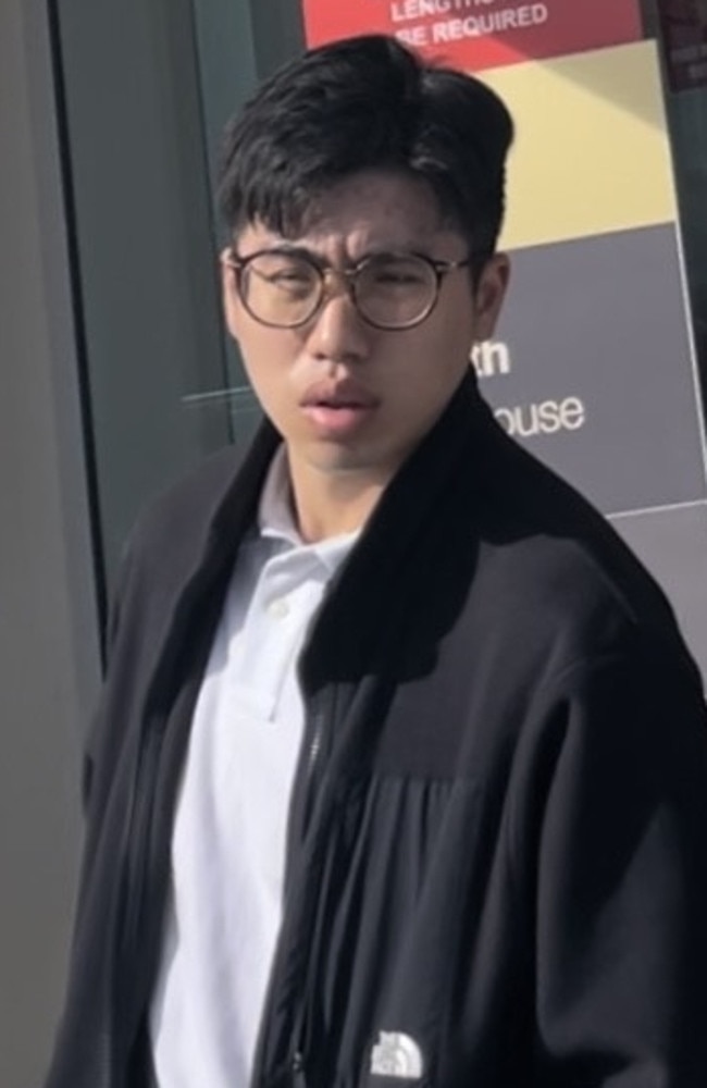 Chi Lok Lam, 27, leaving Penrith Local Court on April 1. Lam was charged with causing a fatal crash in Linden, near the Blue Mountains, on March 26, which killed two men.