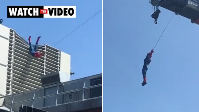 Spider-Man stunt goes wrong at Disney California Adventure Park