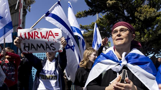 Right wing Jews protest against UNRWA in Jerusalem. Picture: Amir Levy/Getty Images