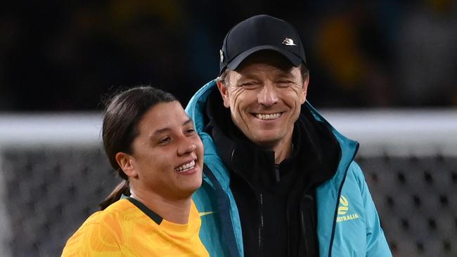 Australia's coach Tony Gustavsson is facing the toughest call of his Matildas tenure. Picture: AFP