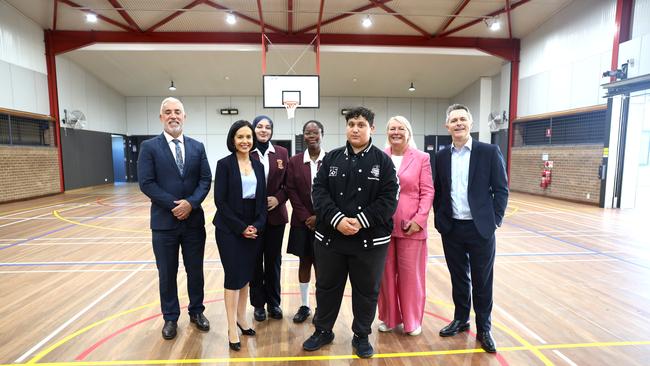 NSW Deputy Premier, Minister for Education and Early Learning and Minister for Western Sydney Prue Car, Member for Auburn Lynda Voltz, and Federal Minister for Education and Member for Blaxland Jason Clare touring the new facilities at Birrong Boys High School and Birrong Girls High School. Picture Supplied