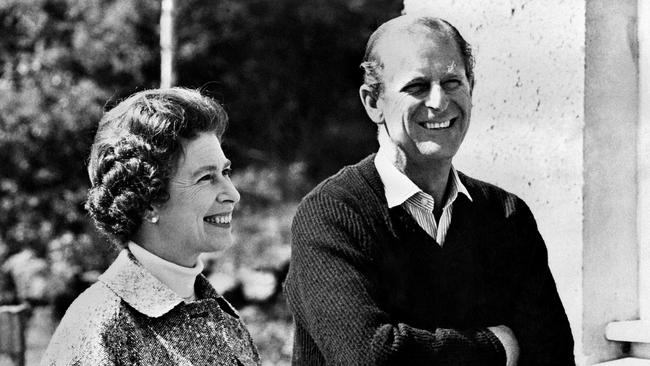 The Queen and Prince Philip at Balmoral Castle, in 1972. Picture: AFP.