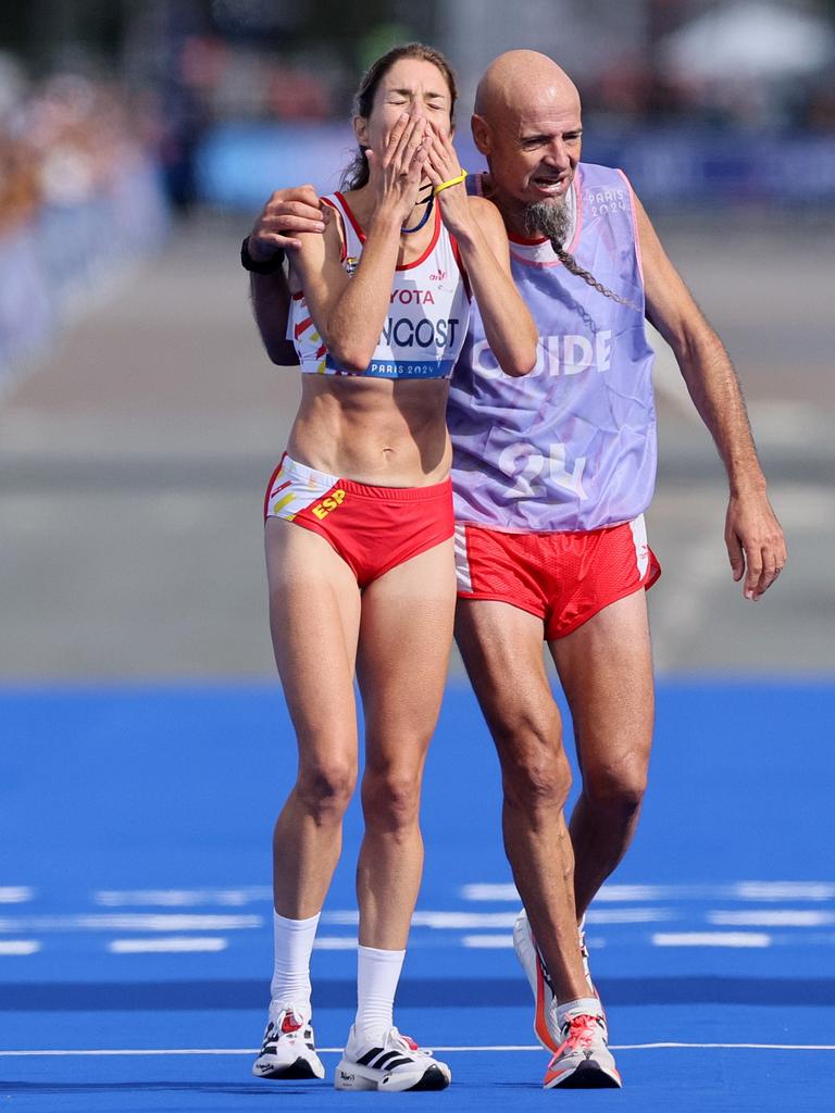 Elena Congost thought she’d won bronze. Photo by Andy Lyons/Getty Images.