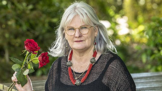 Kath Turley, DVAC at the Red Rose rally for Emily Thompson in Toowoomba. Friday, November 4, 2022. Picture: Nev Madsen.