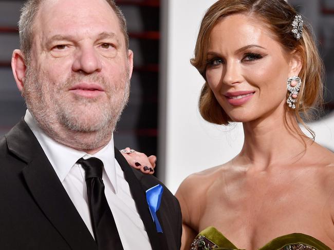 BEVERLY HILLS, CA - FEBRUARY 26:  Co-Chairman, The Weinstein Company Harvey Weinstein (L) and fashion designer Georgina Chapman attend the 2017 Vanity Fair Oscar Party hosted by Graydon Carter at Wallis Annenberg Center for the Performing Arts on February 26, 2017 in Beverly Hills, California.  (Photo by Pascal Le Segretain/Getty Images)