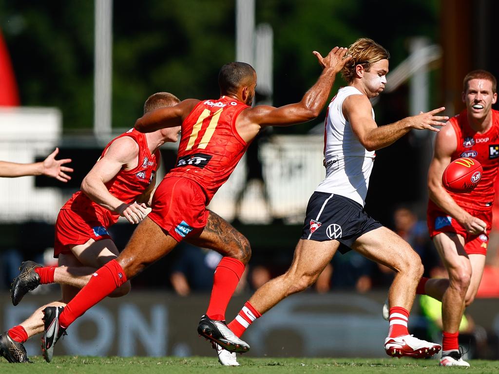 Rowbottom is demanding more from himself after questioning his own leadership during the Suns clash. Picture: Russell Freeman/AFL Photos via Getty Images