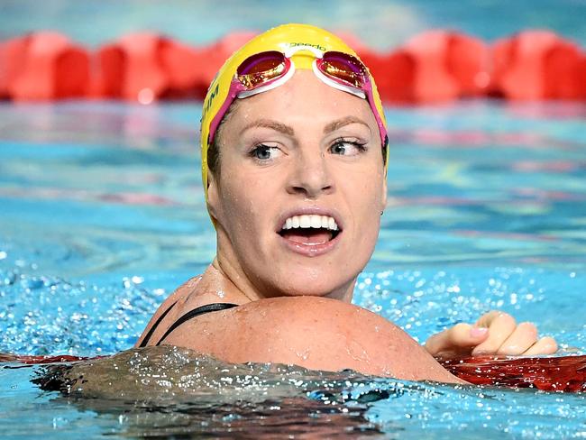 Emily Seebohm looks on following the Women's 100m backstroke final. Picture: Quinn Rooney/Getty Images