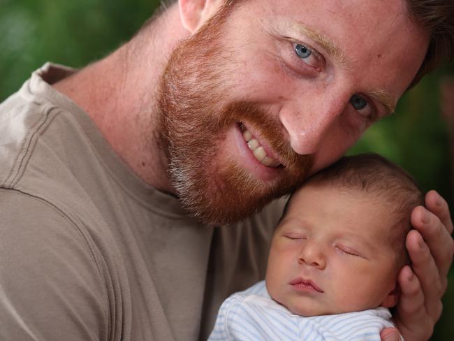 Former AFL player Reece Conca will celebrate son Gio’s first Christmas on Wednesday. Picture: David Caird