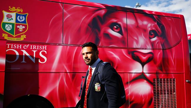 Ben Te’o of the British and Irish Lions arrives at Auckland International Airport.