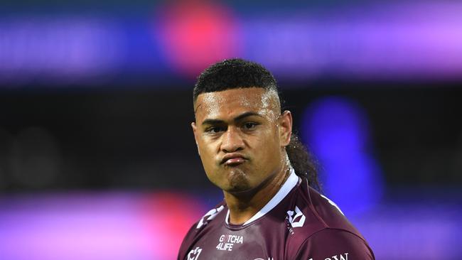 Manly star Jake Trbojevic has warned that the Sea Eagles cannot afford to become over-reliant on destructive forward Haumole Olakau’atu. Picture: NRL Photos