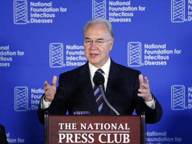 Health and Human Services Secretary Tom Price has resigned. Picture: AP Photo/Pablo Martinez Monsivais