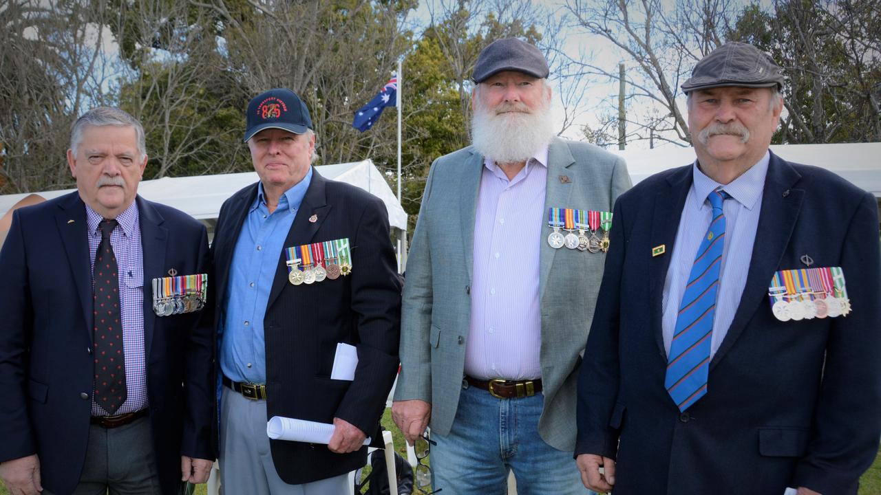 TIME FOR TALK: Vietnam Veterans from across the region gathered at the Toowoomba Vietnam Veterans Ceremony in Mother's Memorial Park (from left) Norman Fry (Infantry 4RAR), Bob Gillespie (86 Transport Platoon), Mike Dwight (Infantry 1RAR) and Gary Williams (HMAS Brisbane). Picture: Kate McCormack