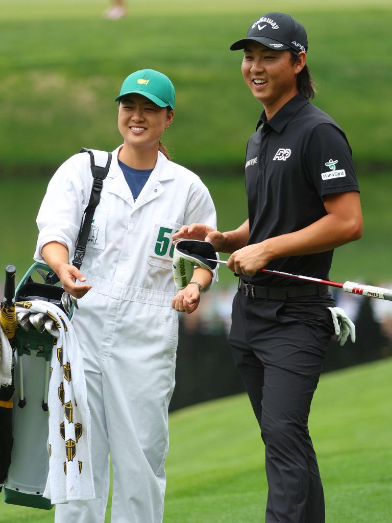 Masters 2022: Minjee Lee steals the show while caddying for her brother at  Augusta | Herald Sun