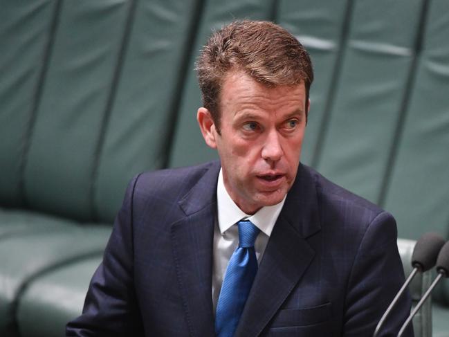 Minister for Social Services Dan Tehan after introducing the Drug Testing Trial Bill for welfare recipients in the House of Representatives at Parliament House in Canberra, Wednesday, February 28, 2018. (AAP Image/Mick Tsikas) NO ARCHIVING