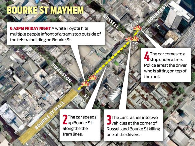 Map of the Bourke Street incident September 9th 2023