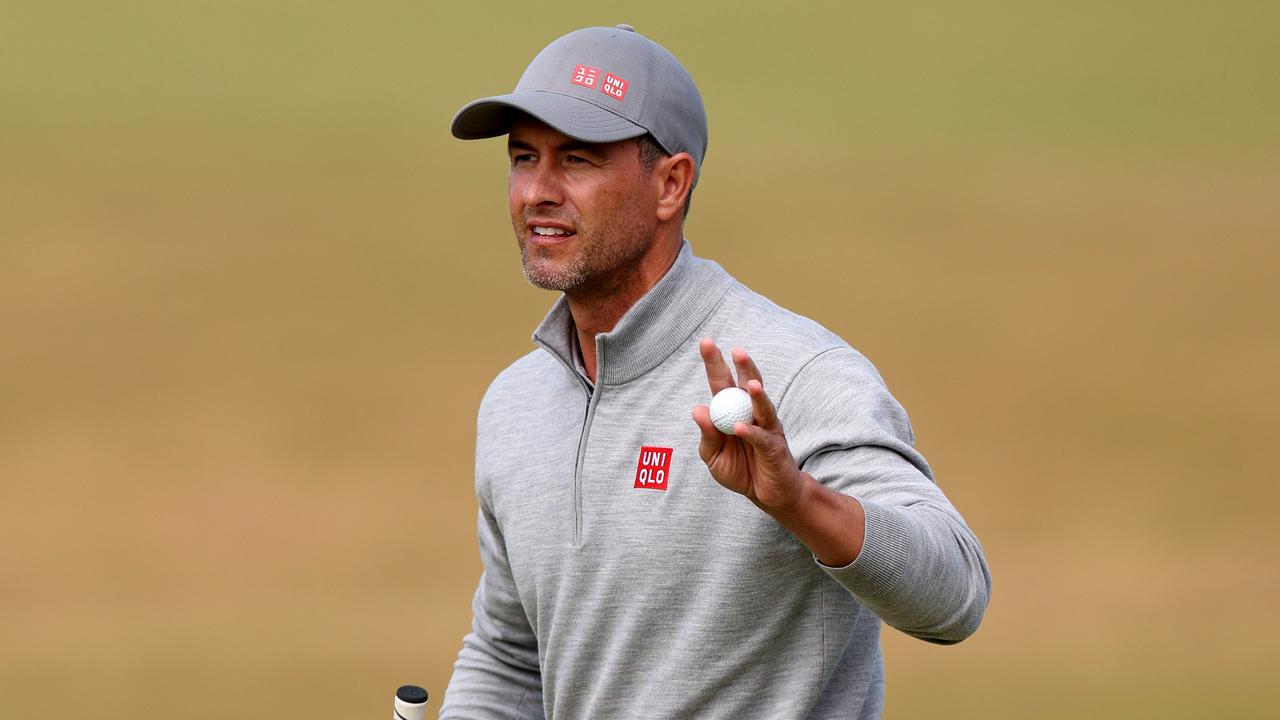 Adam Scott stormed up the leaderboard after carding a 7-under 65 in the second round at St Andrews. Picture: Harry How/Getty Images