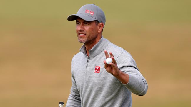 Adam Scott stormed up the leaderboard after carding a 7-under 65 in the second round at St Andrews. Picture: Harry How/Getty Images