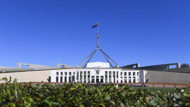 A view of Parliament House in Canberra, Thursday, May 3, 2018. The Australian Federal Parliament is celebrating its 30th anniversary next week. (AAP Image/Lukas Coch) NO ARCHIVING