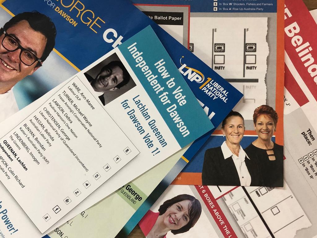 How to vote cards from the 2019 Federal Election.