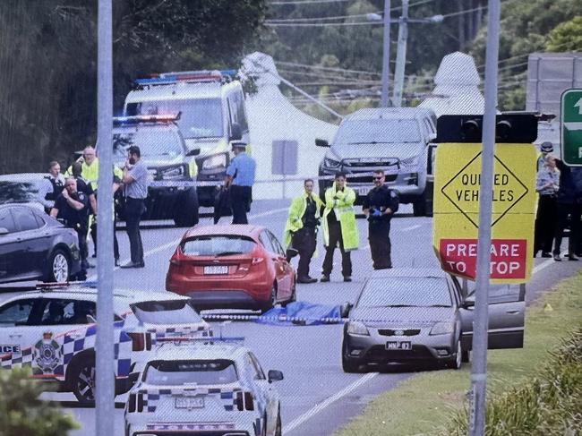 Police at the scene of a shooting on the Gold Coast. Pic: Nigel Hallett