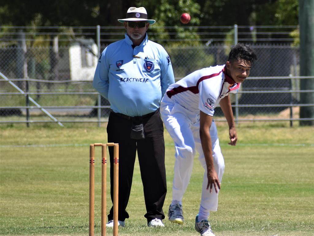 Matt Dalton bowling in his senior representative debut for Clarence River in the North Coast Cricket Council North Coast Premier League One-Day clash against Harwood at McKittrick Park on Sunday, 15th November, 2020. Photo Bill North / The Daily Examiner