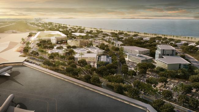 Gold Coast Airport - concept image of a commercial and industrial hub planned for land around the facility.