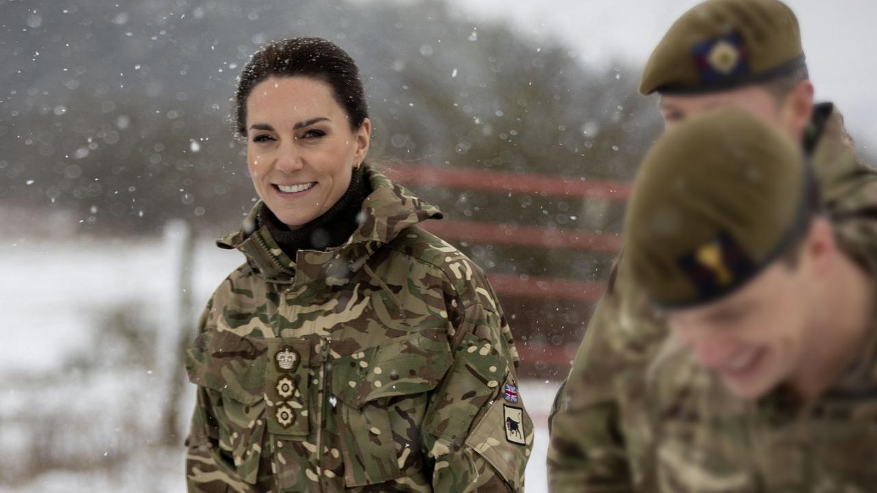 Catherine braved the freezing conditions to take part in the training. Picture: Getty Images