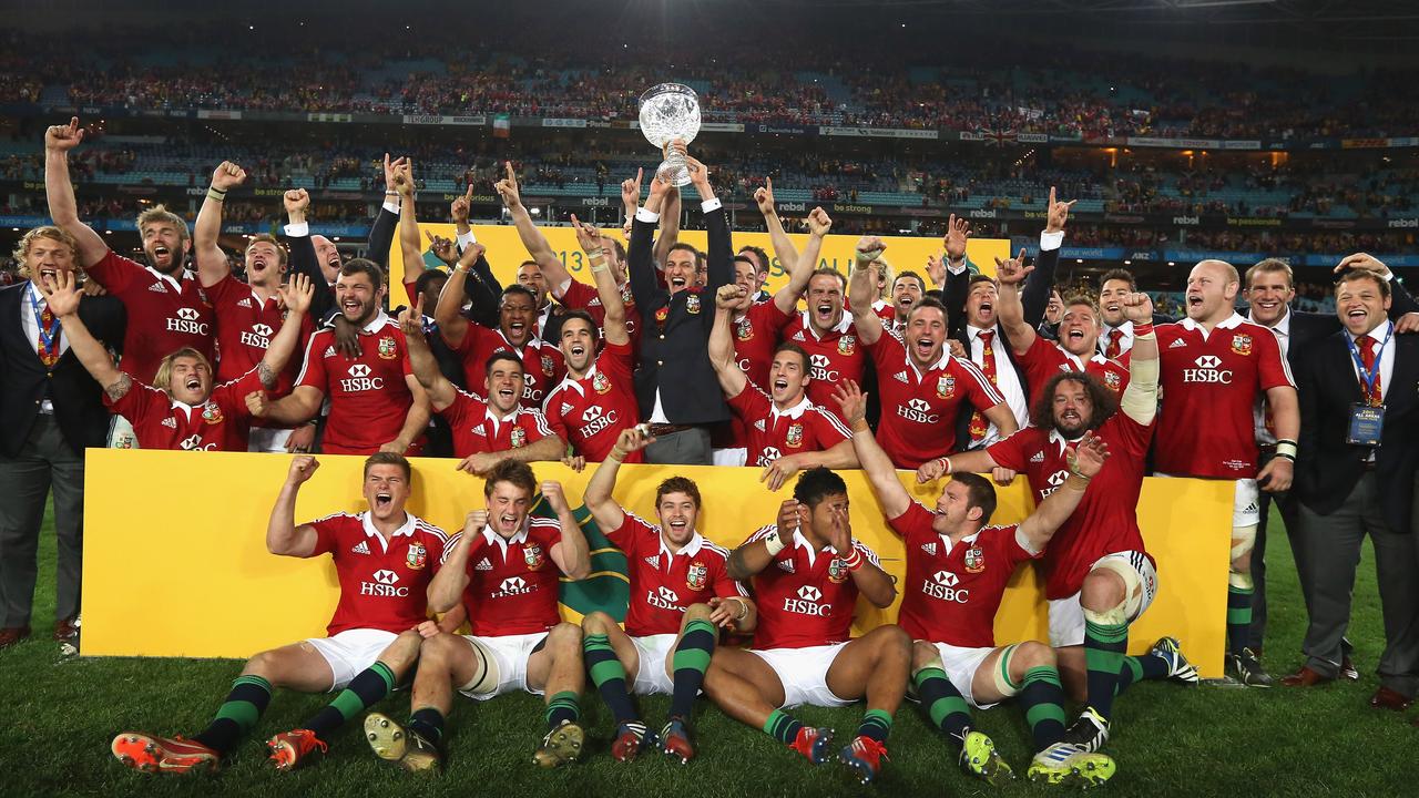 The Lions celebrate beating the Wallabies in 2013. Picture: David Rogers/Getty Images