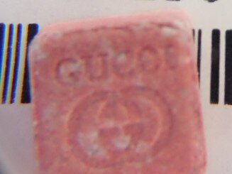 The ‘Gucci’ logo pills were found with more than four times the average dose. Picture: Supplied