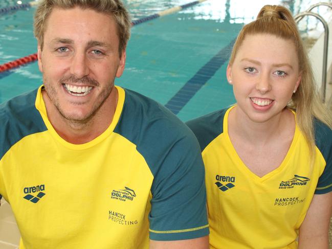 Training partners Brenden hall and Lakeisha Patterson at the Burpengary Regional Aquatic Leisure. PICTURE: ALAN QUINNEY